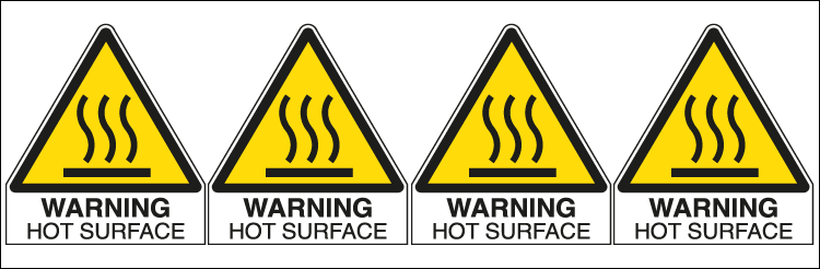 EYE95271B - Sheet n. 4 label WARNING HOT SURFACE EN ISO 7010 W017
