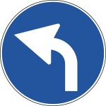 FLR240080E - Cartello NF 80e DIREZIONE obbligo SINISTRA