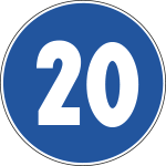 FLR26008520 - Cartello  NF 85 LIMITE MINIMO VELOCITA' KM 20