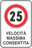 FLR5601/25Z - Cartello VELOCITA' MASSIMA  25 KM/H