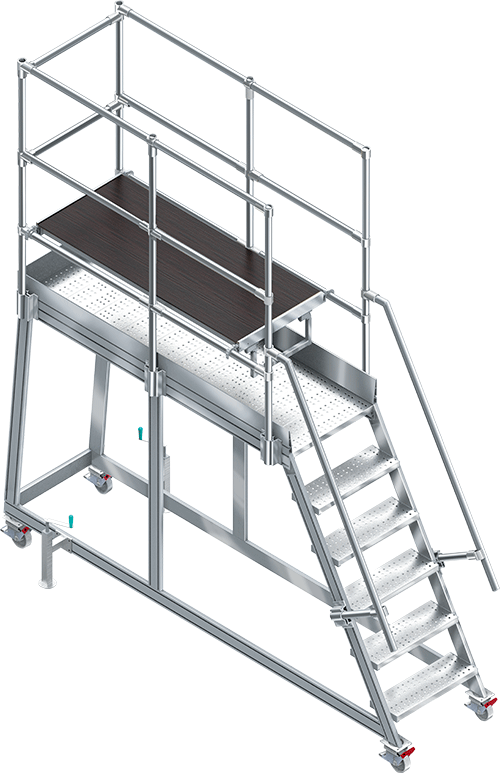 HSP660 - scala alluminio largh 600 cm x lungh. 1 mt x alt. 2 mt