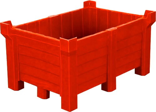 PS5805R - vasca raccolta polietilene impilabile colore ROSSO