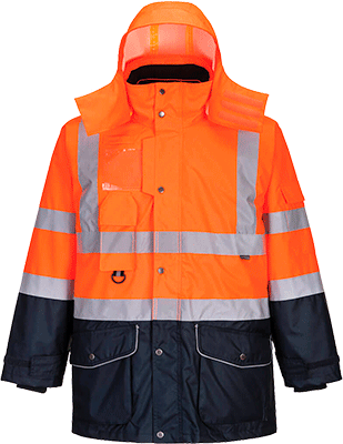 PWT0426L - giacca Traffic HI 7 in 1 arancione/navy tg. L