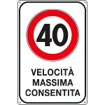 R5601/40Y - Cartello velocità massima consentita 40KM/H