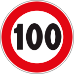 R80100 - Disco alluminio rifrangente H.I.limite velocità 100Km