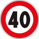 R96040 - Disco adesivo rifrangente  H.I.limite velocità  40Km