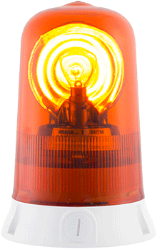 RA12A - Segnalatore rotante base piana 12Vcc aranc
