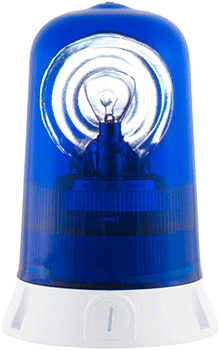 RA230B - Segnalatore rotante base piana240Vca blu