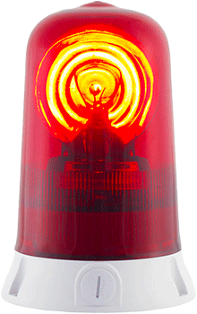 RA230R - Segnalatore rotante base piana240Vca rosso