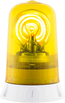 RA230Y - Segnalatore rotante base piana240Vca giallo