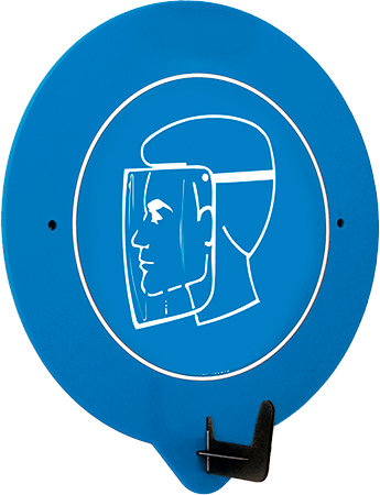 SBP20S - Gancio a parete per DPI con simbolo VISIERA