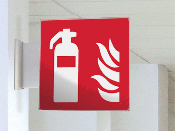 SECET11BA - segnale vetro CRYSTAL bifacciale Estintore EN ISO 7010