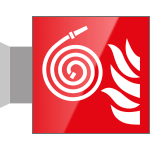 SECET15BB - segnale in vetro CRYSTAL a bandiera bifacciale 200x200 piu'simbolo