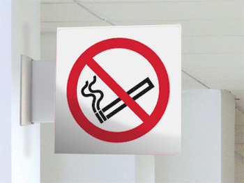 SECET16BB - segnale vetro CRYSTAL bifacciale Viatato fumare EN ISO 7010