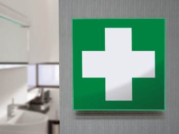 SECET1A - segnale vetro CRYSTAL monofacciale pronto soccorso EN ISO 7010