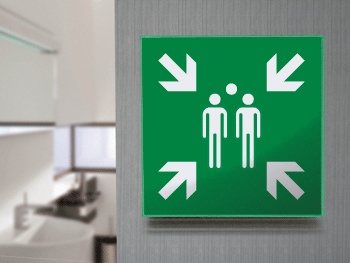 SECET26B - segnale vetro CRYSTAL monofacciale punto raccolta EN ISO 7010