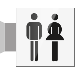 SECT21BB - segnale in vetro CRYSTAL a bandiera bifacciale 200x200 piu'simbolo