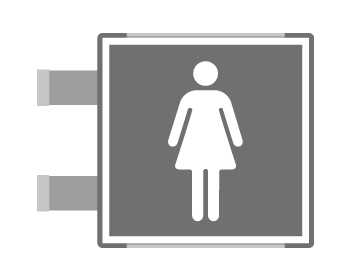 SEM15643BGC - segnale alluminio METAL profilo GRIGIO bifacciale Toilette Donna0