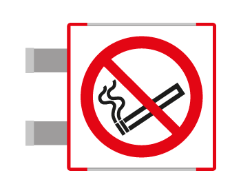 SEME1301BAC - segnaletica all.Metal prof.ROSSO bifacciale Vietato Fumare EN ISO 7010