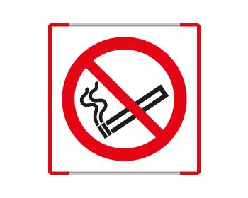 SEME1301GC - targa monofacciale METAL prof. ROSSO simbolo vietato fumare EN ISO7010