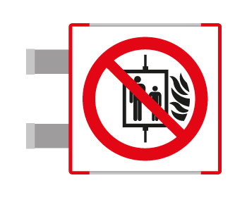 SEME1347BGC - Segnale all. METAL profilo ROSSO bifacciale Vietato usare l'ascensore