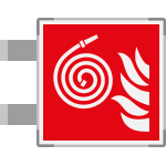 SEME15106BA - segnale alluminio METAL a bandiera bifacciale piu'simbolo 150x150