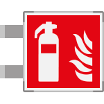 SEME15107BA - segnaletica all.Metal bifacciale Estintore EN ISO 7010 F001