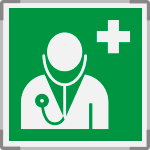 SEME15118A - segnaletica all.Metal mono Personale Medico EN ISO 7010 E009