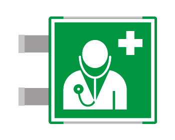 SEME15118BGC - segnaletica all.METAL  profilo VERDE bifacc. Personale Medic.ENISO7010