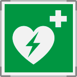 SEME15156A - segnaletica all.Metal mono Defibrillatore EN ISO 7010 E010