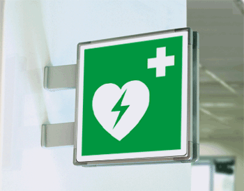 SEME15156BA - targa bifacciale METAL Defibrillatore EN ISO 7010