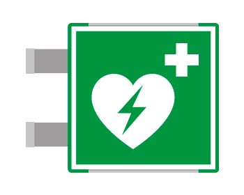 SEME15156BAC - segnal. all.Metal profilo VERDE bifacciale Defibrillatore EN ISO 7010