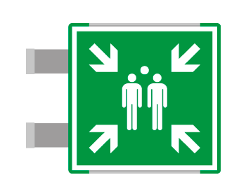 SEME15180BAC - segnal. all.Metal prof.VERDE bifacciale Punto di Raccolta EN ISO 7010