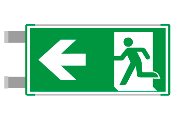 SEME715101BNC - segnaletica all.Metal VERDE bifacciale uscita sn EN ISO 7010