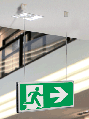 SEME715102SM - segnaletica alluminio Metal sospesa uscita ds EN ISO 7010