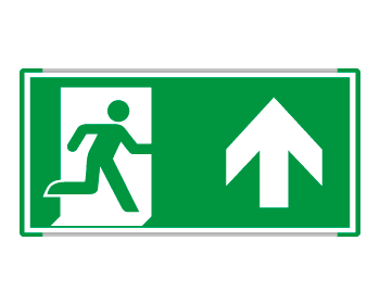 SEME715103NC - Segnale all. Metal monofacc.profilo VERDE Uscita emergenza EN ISO 7010