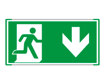 SEME715104MC - Segnale all.Metal monofacc.profilo VERDE Uscita emergenza EN ISO 7010