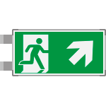 SEME715106BN - segnaletica all.Metal bifacciale uscita NORD EST EN ISO 7010