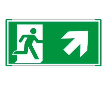 SEME715106NC - Segnale all.Metal monofacc.profilo VERDE Uscita emergenza EN ISO 7010