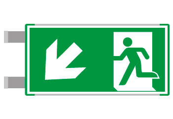 SEME715107BNC - segnaletica all.Metal VERDE bifacciale uscita SUD OVEST EN ISO 7010