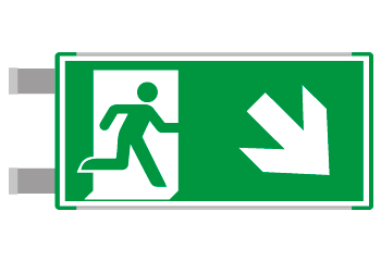 SEME715108BNC - segnaletica all.Metal VERDE bifacciale uscita SUD EST EN ISO 7010