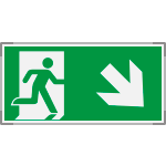 SEME715108N - Segnale all. Metal monofacciale Uscita emergenza dx basso EN ISO 7010