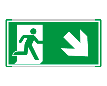 SEME715108NC - Segnale all.Metal monofacc.profilo VERDE Uscita emergenza EN ISO 7010