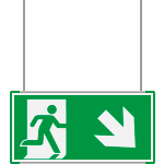 SEME715108SNC - Segnale all. Metal VERDE sospesa Uscita emergenza SE EN ISO 7010