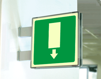 SEML15152BG - segnale fotoluminescente in alluminio METAL bifacciale 210x210