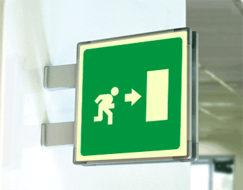 SEML15153BA - segnale fotoluminescente in alluminio METAL bifacciale 150x150