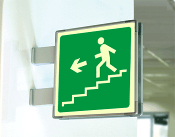 SEML15161BG - segnale fotoluminescente in alluminio METAL bifacciale 210x210