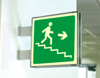 SEML15163BA - segnale fotoluminescente in alluminio METAL bifacciale 150x150