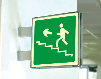 SEML15164BG - segnale fotoluminescente in alluminio METAL bifacciale 210x210