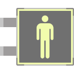 SEML15642BA - segnale fotoluminescente in alluminio METAL bifacciale 150x150